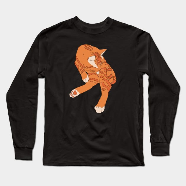 Orange Cat Energy Long Sleeve T-Shirt by Bloom With Vin